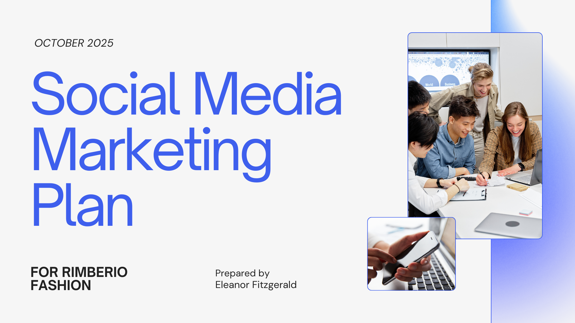 Blue Minimalist Gradient Social Media Marketing Plan Presentation