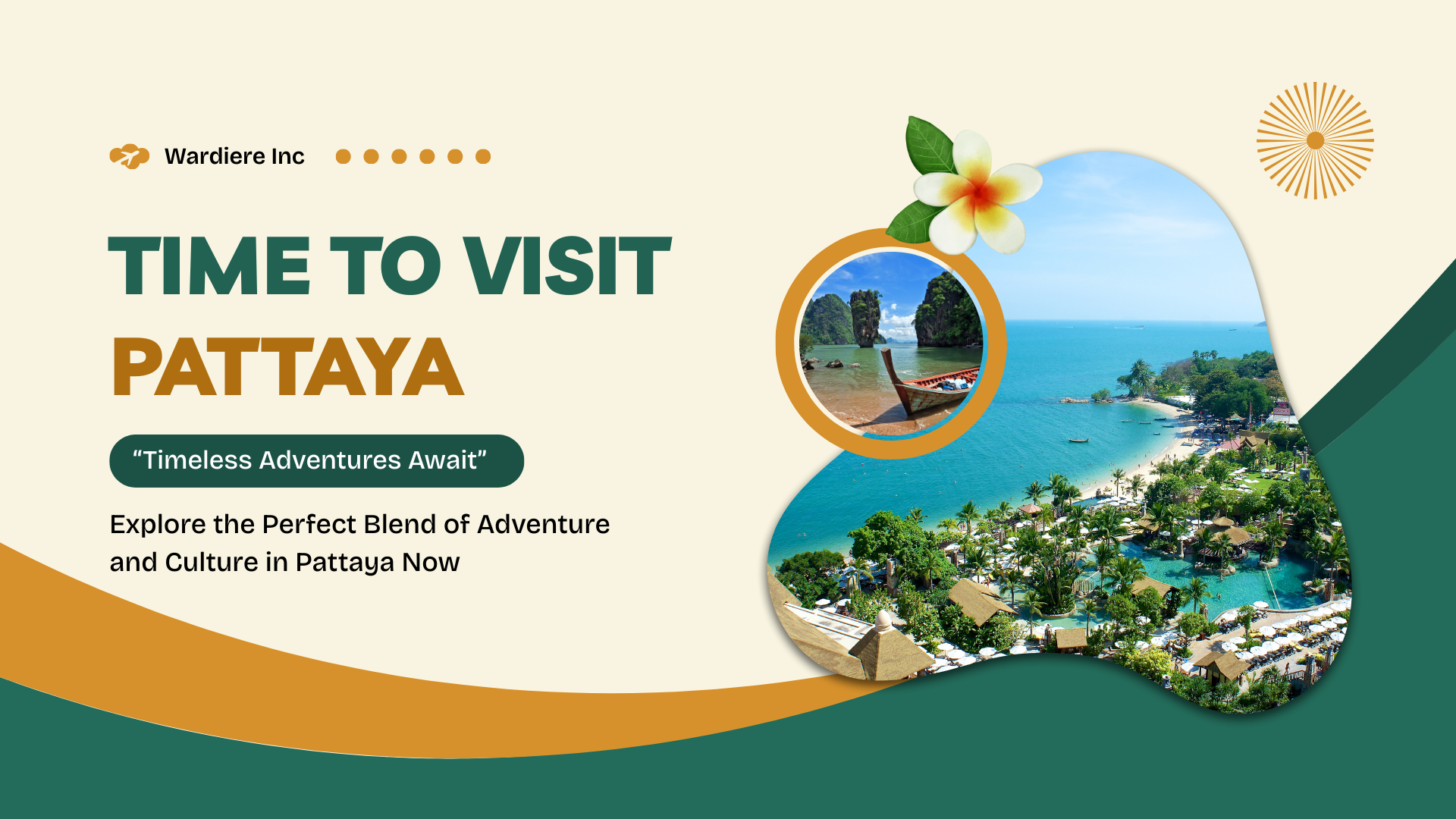 Cream Green and Yellow Minimalist Time to Visit Pattaya Presentation