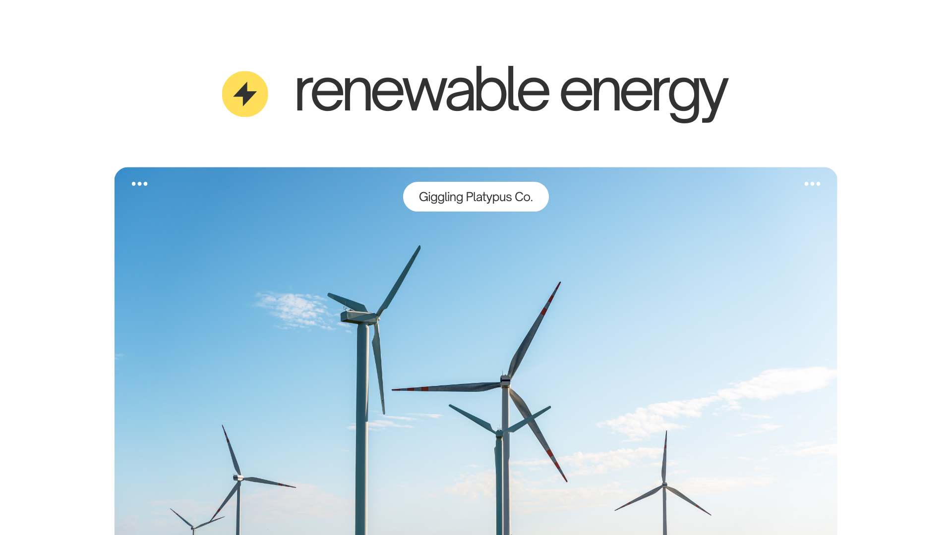 Yellow and White Minimalist Renewable Energy Presentation
